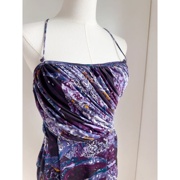 Y2K Catherine Malandrino Designer Dress Abstract Purple Print Size Small /4 - Picture 8 of 15